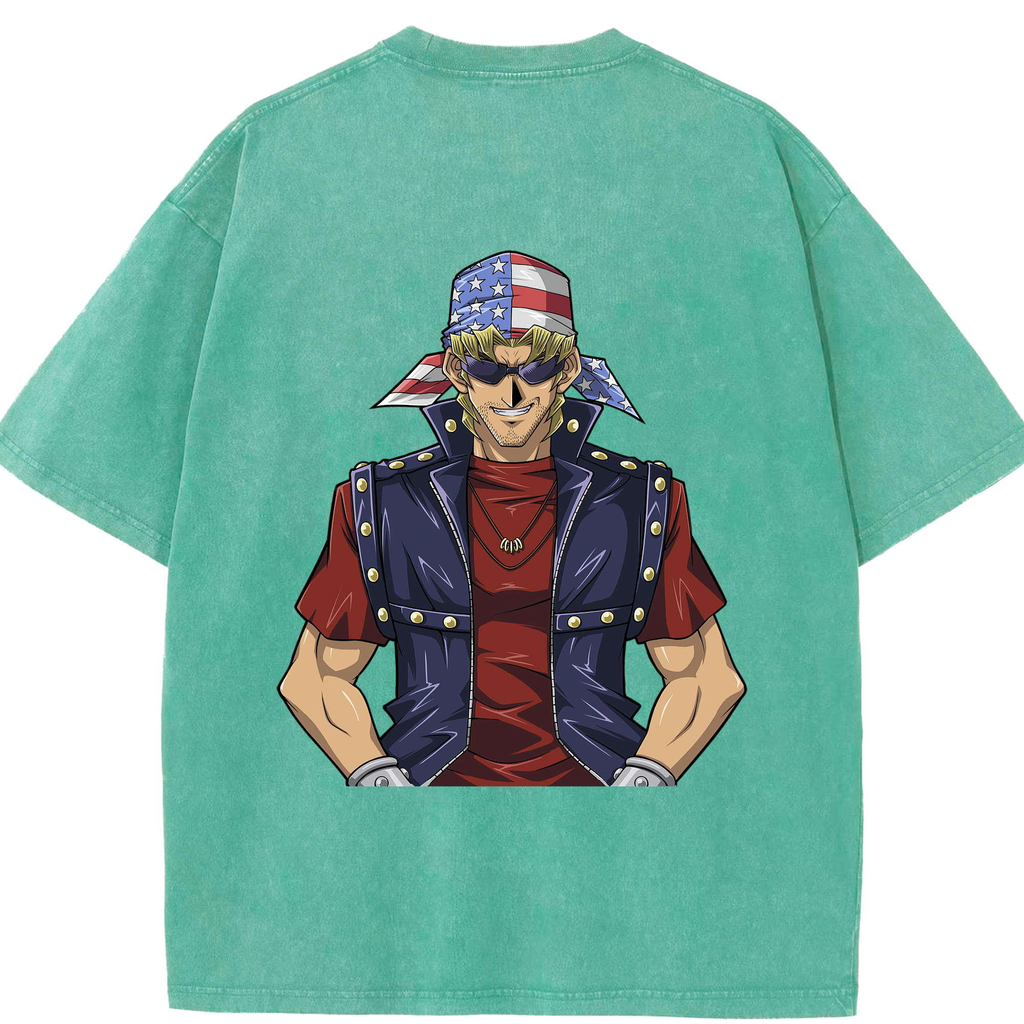 （画像用） 遊☆戯☆王 Yu-Gi-Oh! 綿100% ヴィンテージ風 半袖Tシャツ（背面プリント）